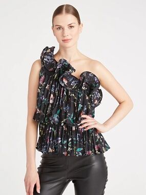 Isador Assymetrical Ruffle Top